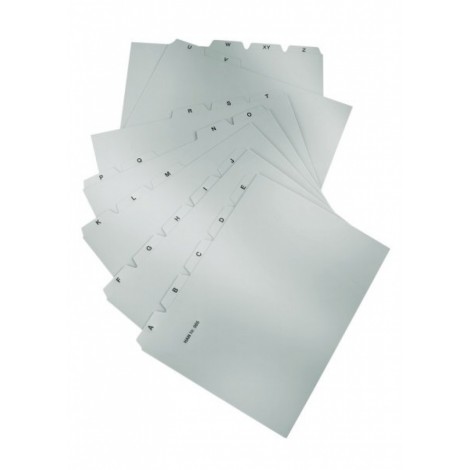 Przekładki HAN Kartei, PP, A5, do kartoteki, A-Z, 25 kart, szare