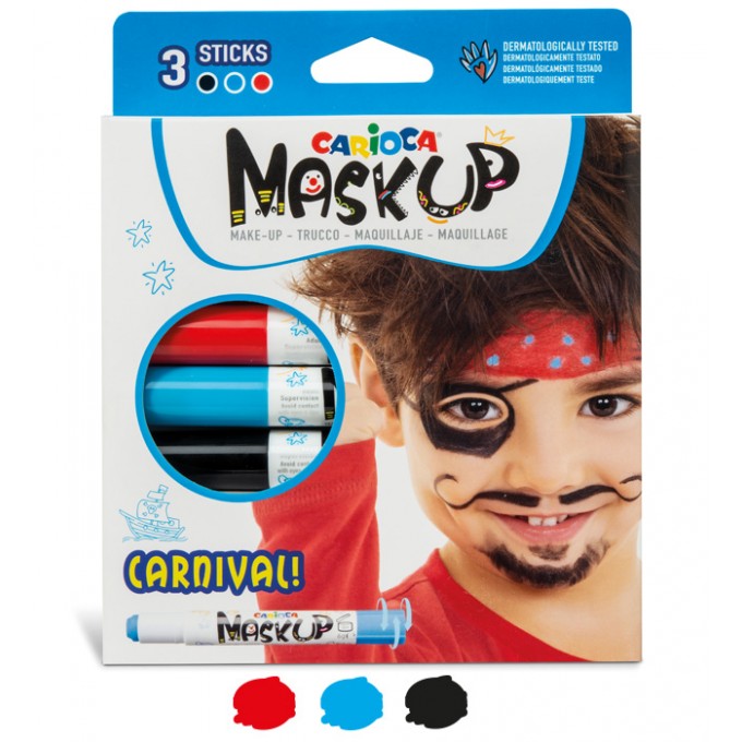 Kredki do twarzy CARIOCA MaskUP Carnival 3 kol. (43050)