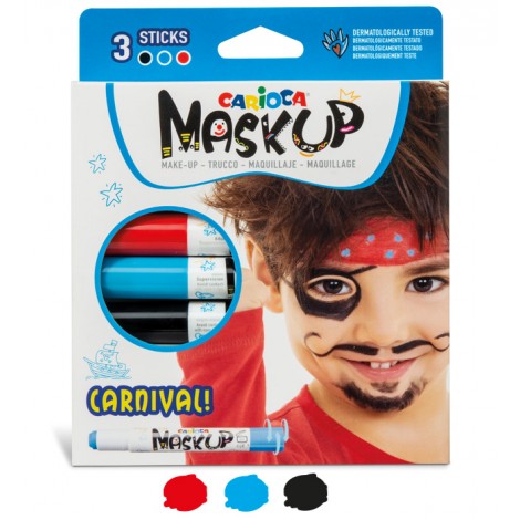 Kredki do twarzy CARIOCA MaskUP Carnival 3 kol. (43050)