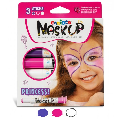 Kredki do twarzy CARIOCA MaskUP Princess 3 kol. (43049)