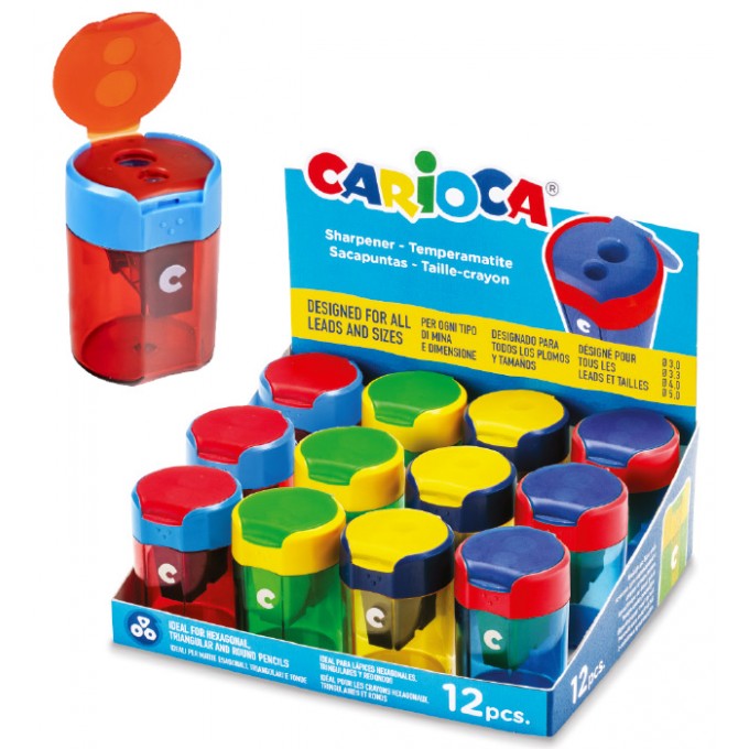 Temperówka podwójna z okrągłym pojemnikiem (43126) CARIOCA