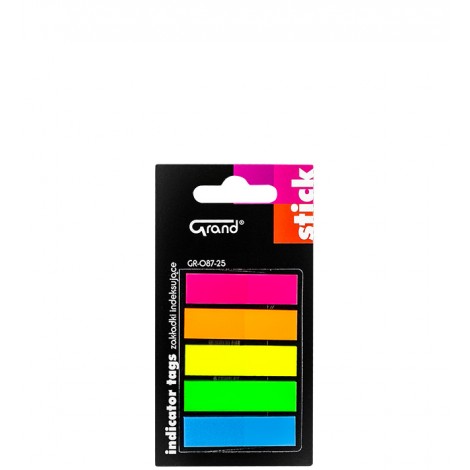 Zakładki indeksujące Grand proste GR-087-25 5 kol.