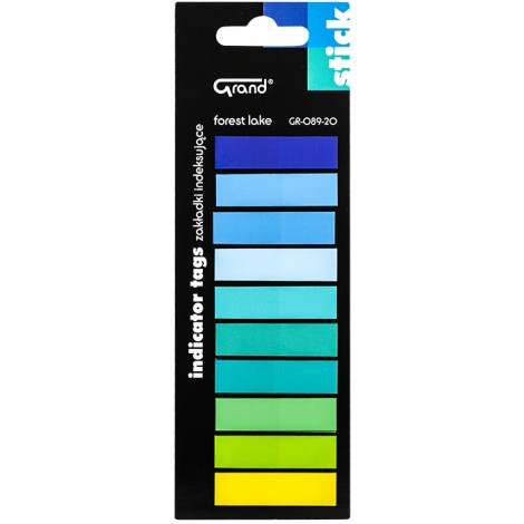 Zakładki indeksujące Grand proste GR-089-20 10 kol. Forest lake