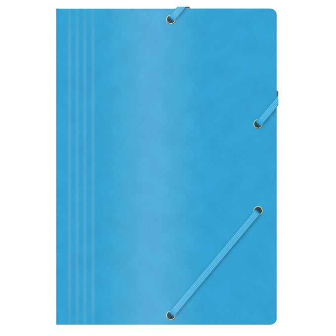 Teczka z gumką OFFICE PRODUCTS, preszpan, A4, 390gsm, 3-skrz., niebieska