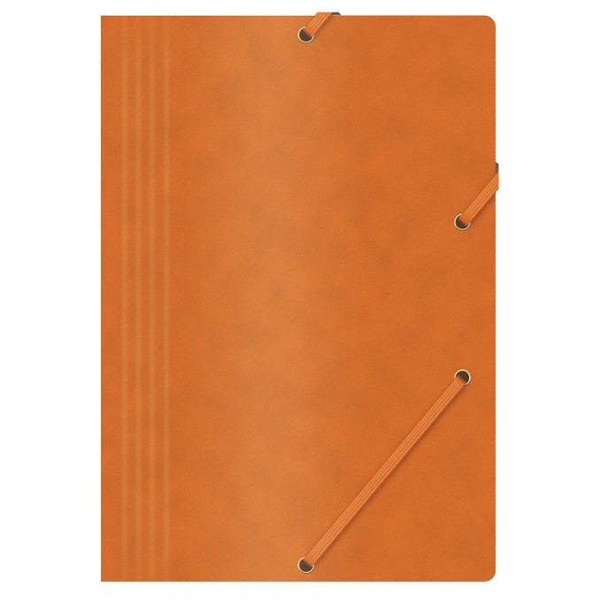 Teczka z gumką OFFICE PRODUCTS, preszpan, A4, 390gsm, 3-skrz., pomarańczowa