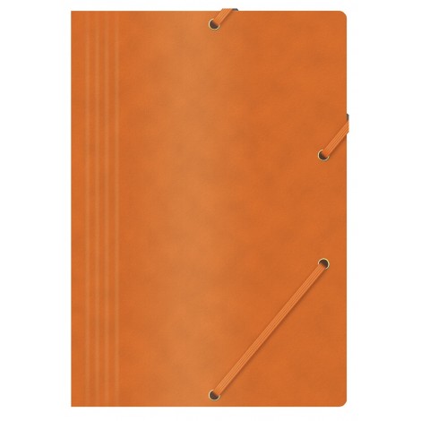 Teczka z gumką OFFICE PRODUCTS, preszpan, A4, 390gsm, 3-skrz., pomarańczowa