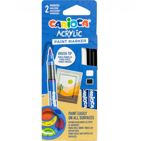 Markery akrylowe z pędzelkiem CARIOCA blister 2 kol. (45283)