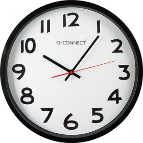 Zegar ścienny Q-CONNECT Wels, 34cm, czarny