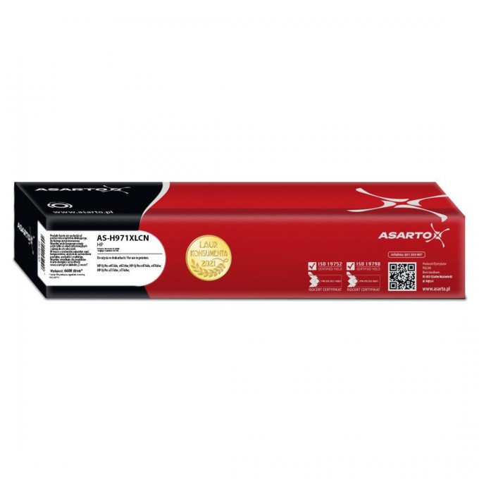 Tusz Asarto do HP 971XLCN | CN626AE | 6600 str. | cyan