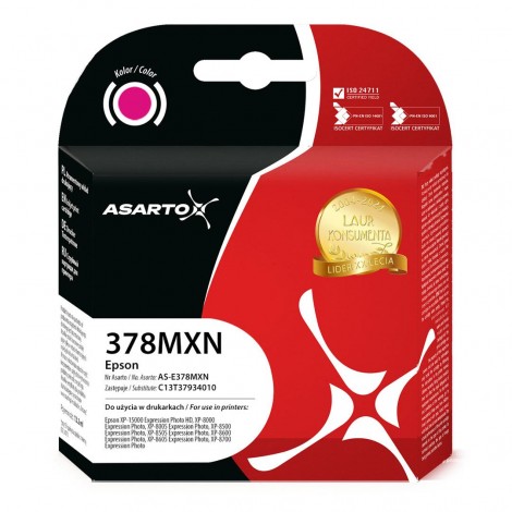 Tusz Asarto do Epson 378XL | C13T37934010 | 830 str. | magenta