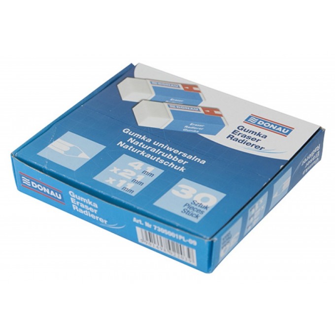 Gumka uniwersalna DONAU, 41x21x11mm, biała