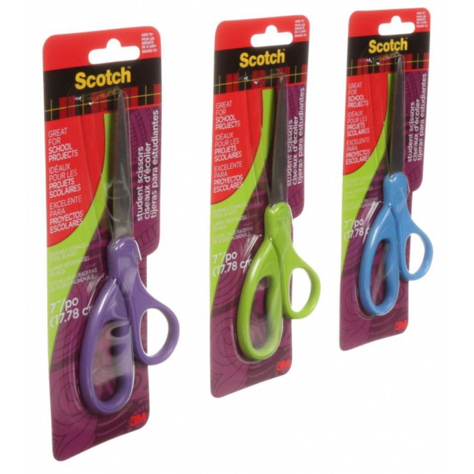Nożyczki biurowe SCOTCH® (14075-MI), dla studentów, 18cm, mix kolorów