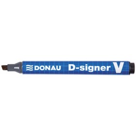 Marker permanentny DONAU D-Signer V, ścięty, 1-4mm (linia), czarny