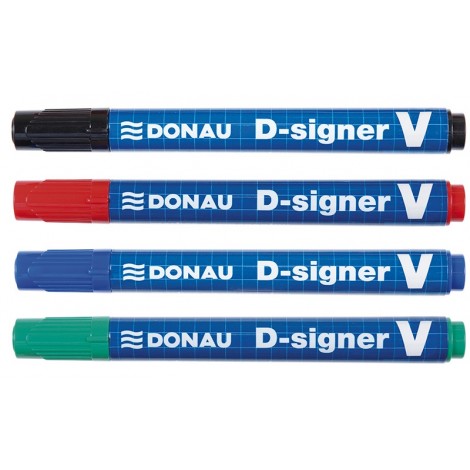 Marker permanentny DONAU D-Signer V, ścięty, 1-4mm (linia), czarny