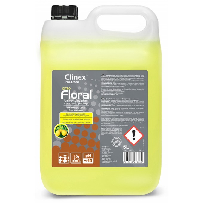 Uniwersalny płyn CLINEX Floral Citro 5L, do mycia podłóg