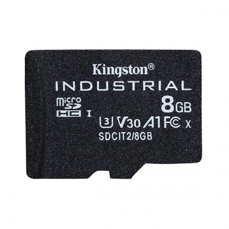 Kingston Karta pamięci Micro Secure Digital Card Industria, 8GB, micro SDHC, SDCIT2/8GB, UHS-I U3 (Class 10), V30, A1, 