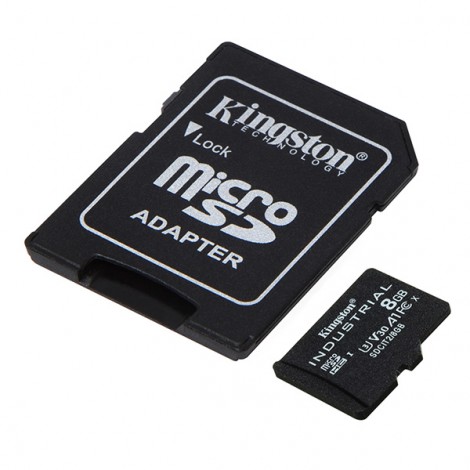 Kingston Karta pamięci Micro Secure Digital Card Industria, 8GB, micro SDHC, SDCIT2/8GB, UHS-I U3 (Class 10), V30, A1, 