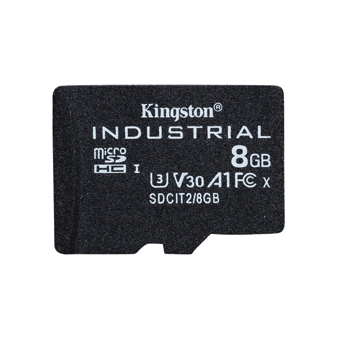 Kingston Karta pamięci Micro Secure Digital Card Industria, 8GB, micro SDHC, SDCIT2/8GBSP, UHS-I U3 (Class 10), V30, 