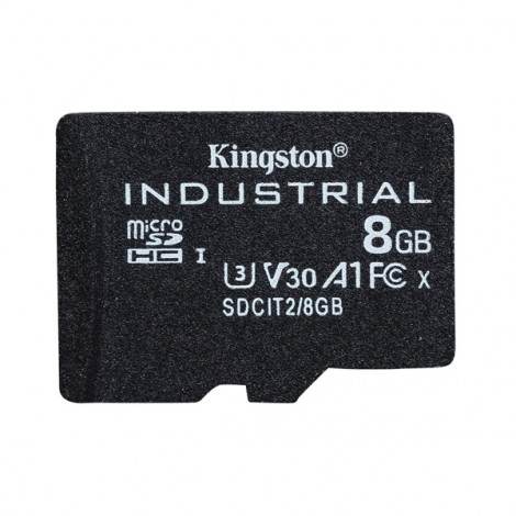 Kingston Karta pamięci Micro Secure Digital Card Industria, 8GB, micro SDHC, SDCIT2/8GBSP, UHS-I U3 (Class 10), V30, 