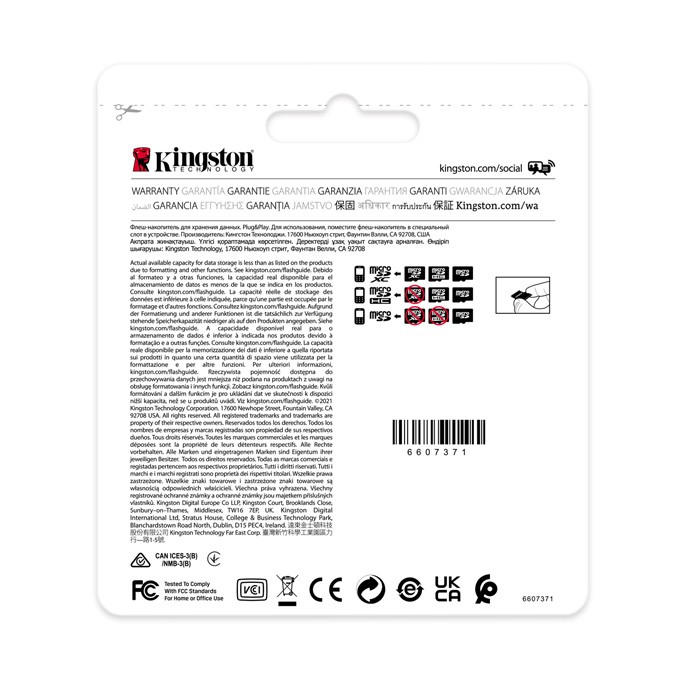 Kingston Karta pamięci Micro Secure Digital Card Industria, 8GB, micro SDHC, SDCIT2/8GBSP, UHS-I U3 (Class 10), V30, 