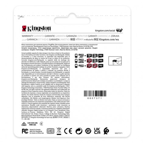 Kingston Karta pamięci Micro Secure Digital Card Industria, 8GB, micro SDHC, SDCIT2/8GBSP, UHS-I U3 (Class 10), V30, 