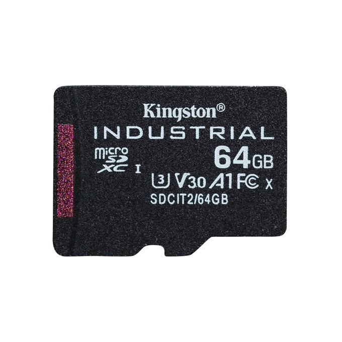 Kingston karta pamięci Industrial C10, 64GB, micro SDXC, SDCIT2/64GBSP, UHS-I U3 (Class 10), karta pSLC, V30, A1