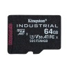 Kingston karta pamięci Industrial C10, 64GB, micro SDXC, SDCIT2/64GBSP, UHS-I U3 (Class 10), karta pSLC, V30, A1