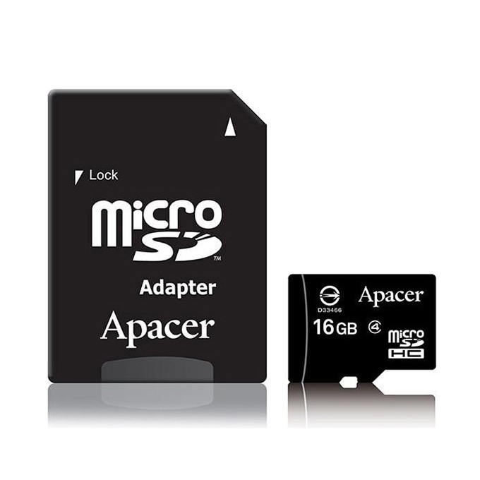 Apacer Karta pamięci Secure Digital Card, 16GB, micro SDHC, AP16GMCSH4, Class 4, bez adaptera, EOL