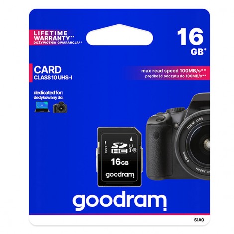 Goodram Karta pamięci Secure Digital Card, 16GB, SDHC, S1A0-0160R12, UHS-I U1 (Class 10)