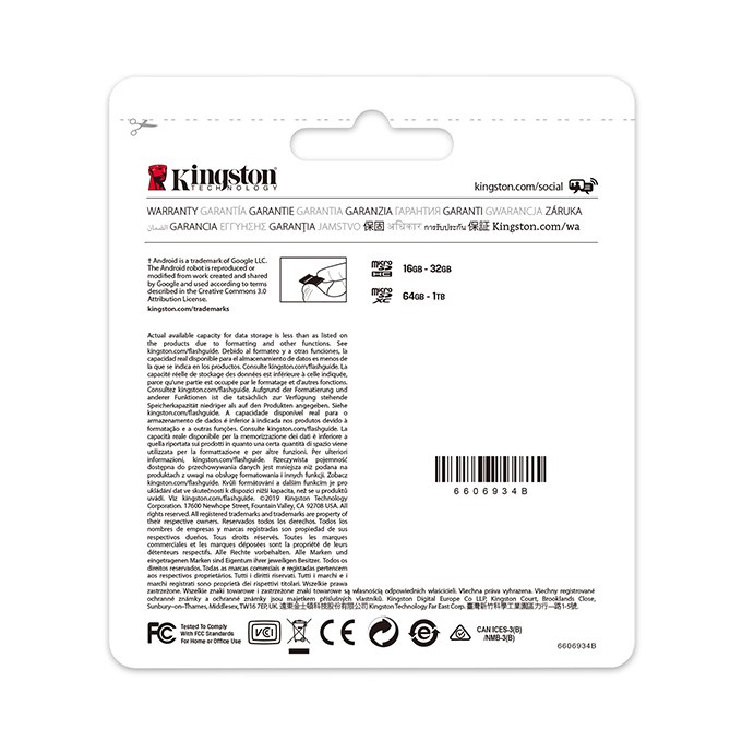 Kingston karta Canvas Select Plus, 64GB, micro SDXC, SDCS2/64GB, UHS-I U1 (Class 10), z adapterm, A1
