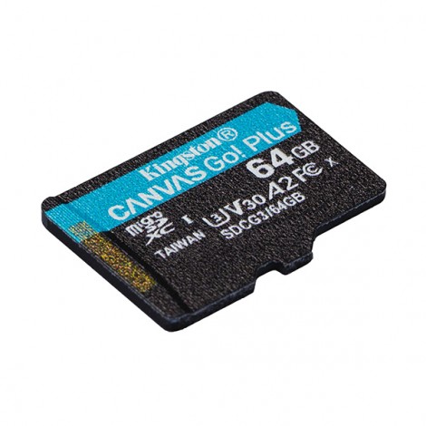 Kingston karta pamięci Canvas Go! Plus, 64GB, micro SDXC, SDCG3/64GBSP, UHS-I U3, A2, V30