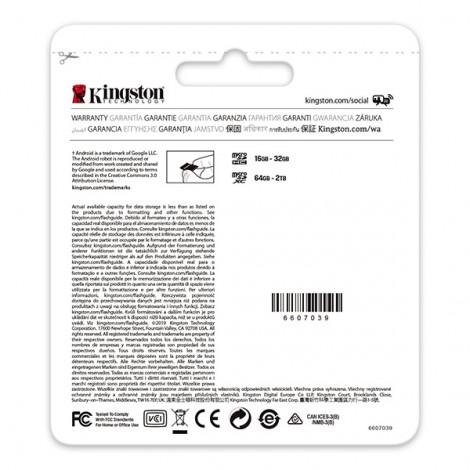 Kingston karta pamięci Canvas Go! Plus, 64GB, micro SDXC, SDCG3/64GBSP, UHS-I U3, A2, V30