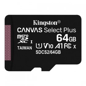 Kingston karta Canvas Select Plus, 64GB, micro SDXC, SDCS2/64GBSP, UHS-I U1 (Class 10), A1