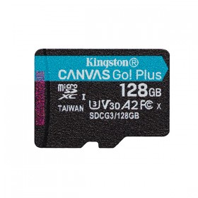 Kingston karta pamięci Canvas Go! Plus, 128GB, micro SDXC, SDCG3/128GBSP, UHS-I U3, A2, V30