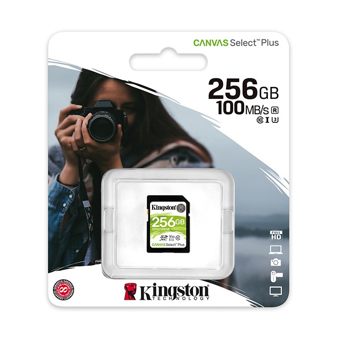 Kingston karta Canvas Select Plus, 256GB, SDXC, SDC2/256GB, UHS-I U3 (Class 10), A1