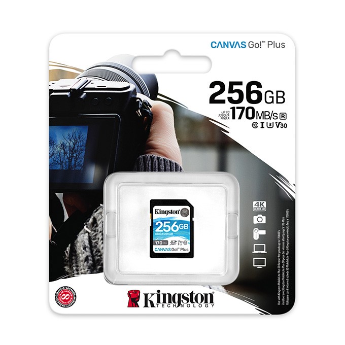 Kingston karta pamięci Canvas Go! Plus, 256GB, SDXC, SDG3/256GB, UHS-I U3 (Class 10), V30