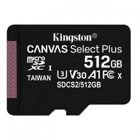 Kingston karta Canvas Select Plus, 512GB, micro SDXC, SDCS2/512GBSP, UHS-I U1 (Class 10), A1