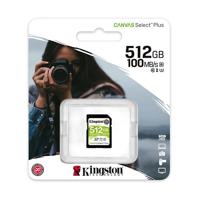 Kingston karta Canvas Select Plus, 512GB, SDXC, SDC2/512GB, UHS-I U3 (Class 10), A1