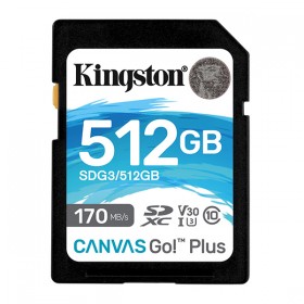 Kingston karta pamięci Canvas Go! Plus, 512GB, SDXC, SDG3/512GB, UHS-I U3 (Class 10), A2, V30