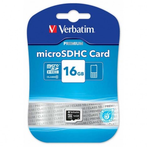 Verbatim Karta  pamięci Micro Secure Digital Card Premium, 16GB, micro SDHC, 44010, UHS-I U1 (Class 10)