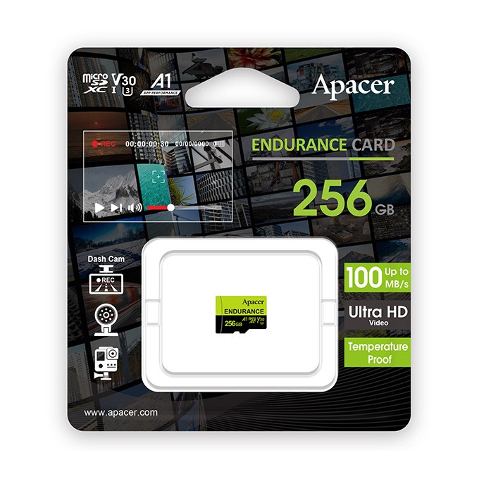 Apacer Karta pamięci Endurance, 256GB, micro SDXC, AP256GEDM1D05-R, UHS-I U3 (Class 10), V30, A1