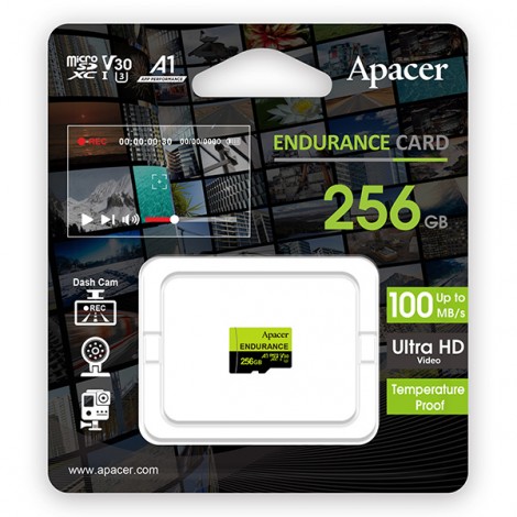 Apacer Karta pamięci Endurance, 256GB, micro SDXC, AP256GEDM1D05-R, UHS-I U3 (Class 10), V30, A1 Apacer Karta pamięci Endurance, 256GB, micro SDXC, AP256GEDM1D05-R, UHS-I U3 (Class 10), V30, A1
