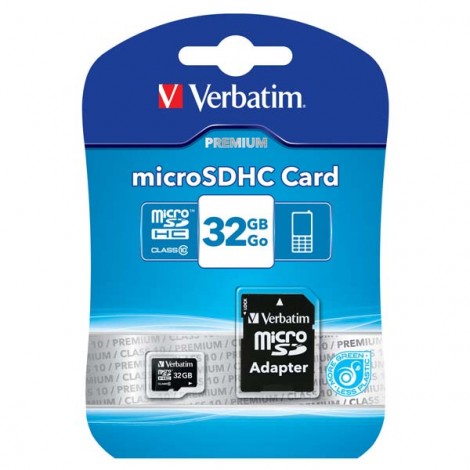 Verbatim Karta  pamięci Micro Secure Digital Card Premium, 32GB, micro SDHC, 44083, UHS-I U1 (Class 10), z adapterm