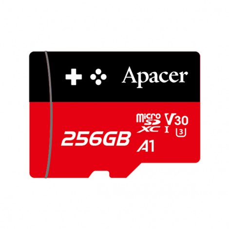Apacer Gaming card V30 A1, 256GB, micro SDXC, AP256GMCSX10U7-RAGC, UHS-I U3 (Class 10), z adapterm Apacer Gaming card V30 A1, 256GB, micro SDXC, AP256GMCSX10U7-RAGC, UHS-I U3 (Class 10), z adapterm