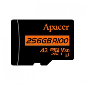 Apacer karta pamięci V30 A2, 256GB, micro SDXC, AP256GMCSX10U8-R, UHS-I U3 (Class 10), z adapterm