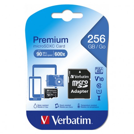 Verbatim Karta pamięci microSDHC/SDXC, 256GB, micro SDXC, 44087, z adapterm