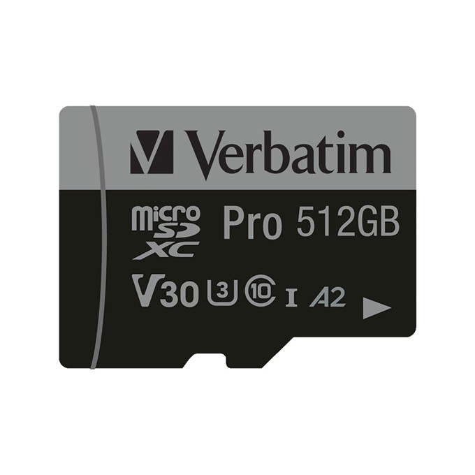 Verbatim karta MicroSD, 512GB, micro SDXC, 47046, UHS 3 (U3), z adapterm