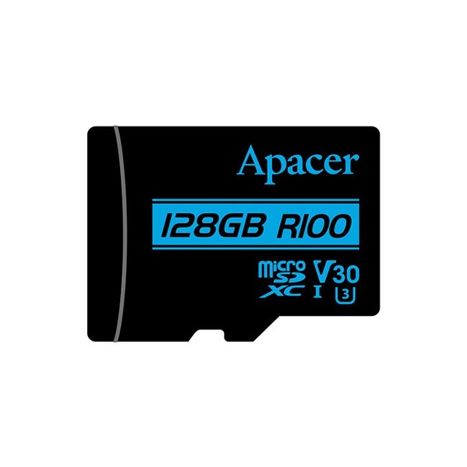 Apacer Karta pamięci Secure Digital Card V30, 128GB, micro SDXC, AP128GMCSX10U7-R, UHS-I U3 (Class 10) V30, z adapterm