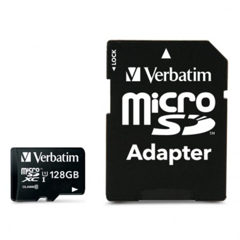 Verbatim Karta  pamięci Micro Secure Digital Card Premium, 128GB, micro SDXC, 44085, UHS-I U1 (Class 10), z adapterm