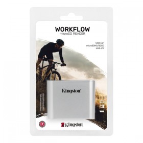 Kingston Czytnik kart pamięci USB (3.2), Workflow Dual-Slot microSDHC/SDXC UHS-II, zewnętrzny, srebrna